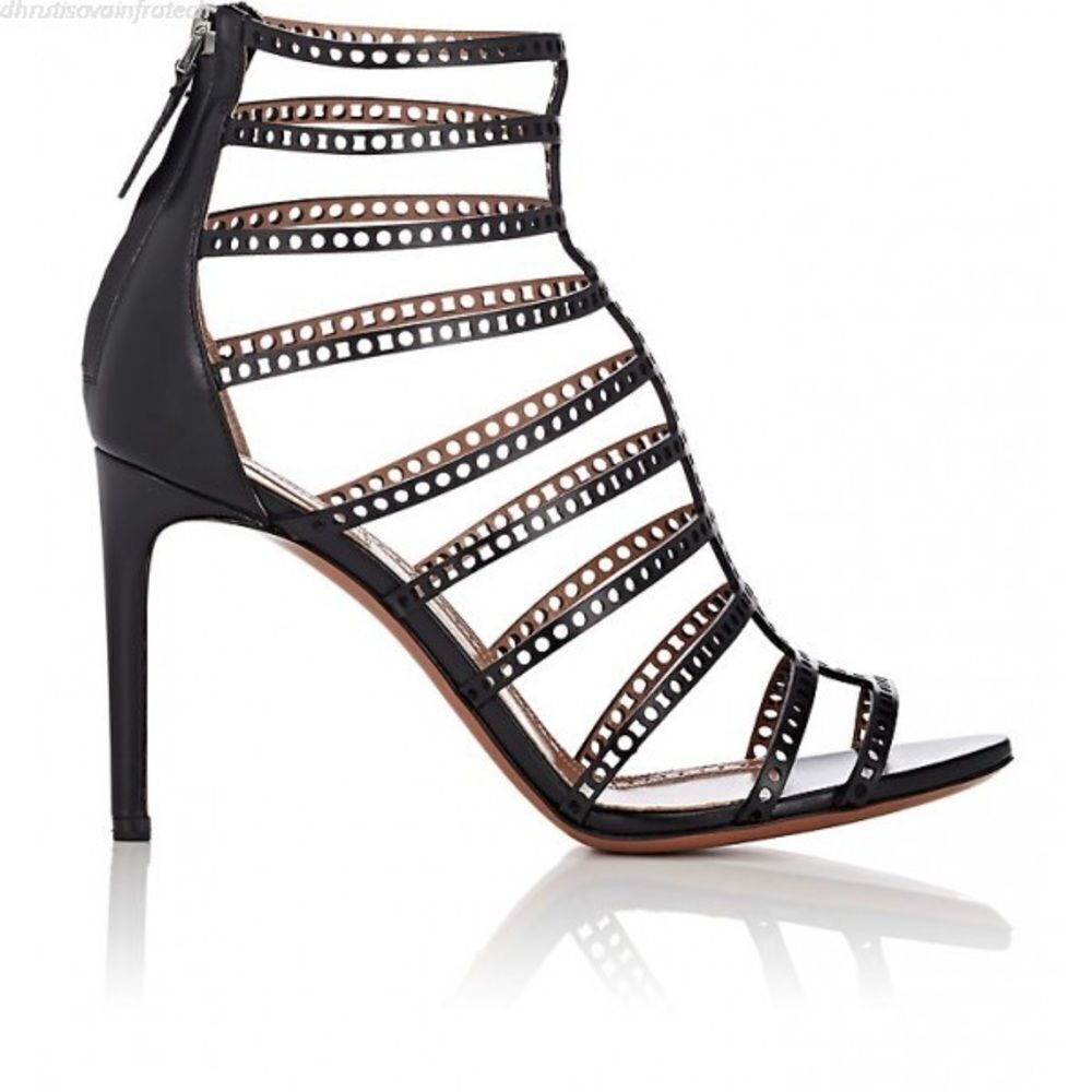 Alaia Laser Cut Leather Sandals